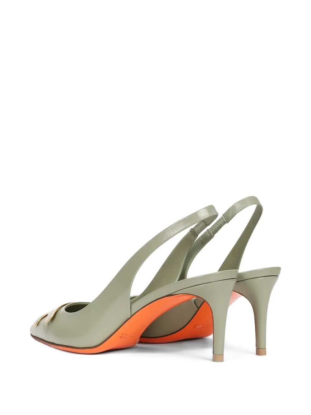 Santoni Slingback pumps met detail Groen