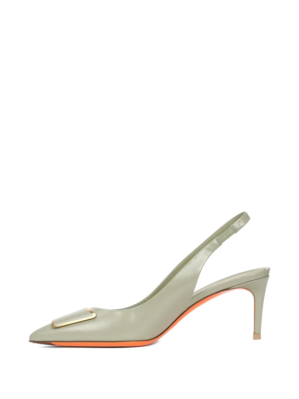 Santoni Slingback pumps met detail Groen