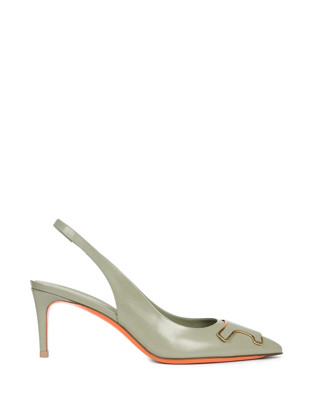 Santoni Slingback pumps met detail Groen