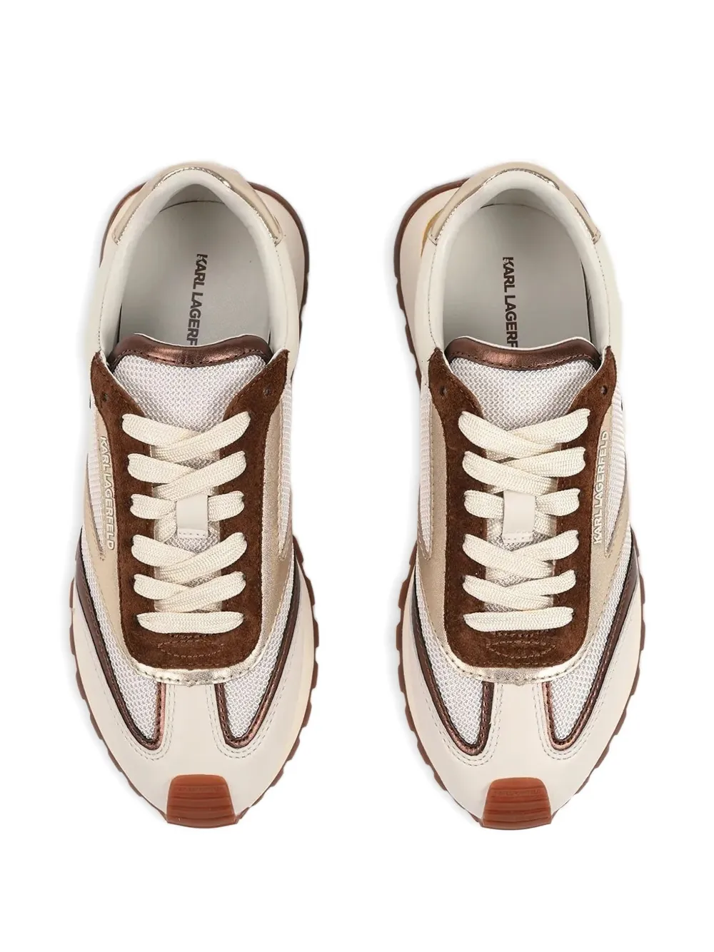 Karl Lagerfeld Sneakers met open kant Beige