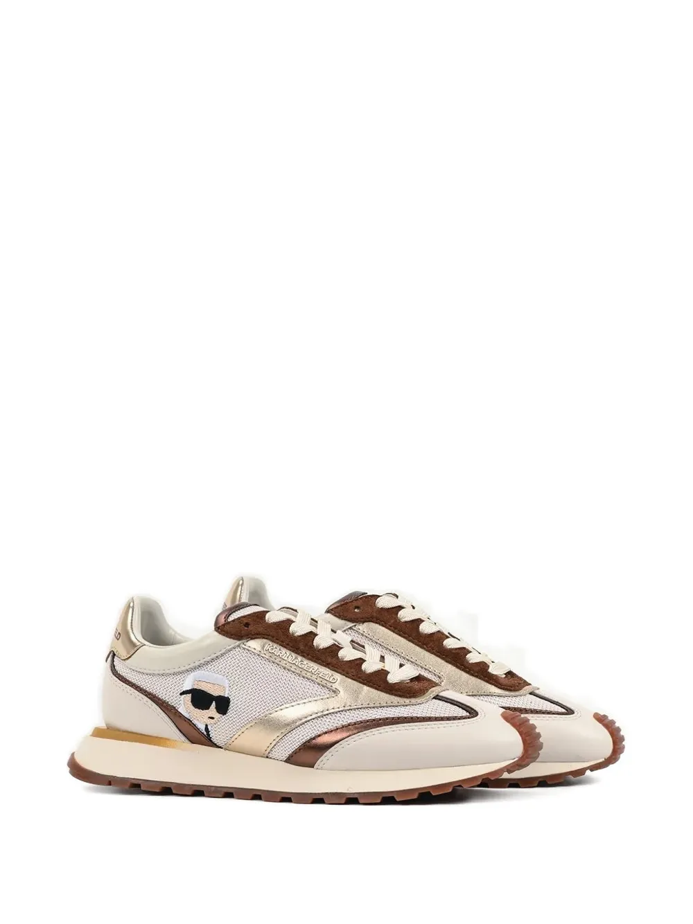 Karl Lagerfeld Sneakers met open kant Beige