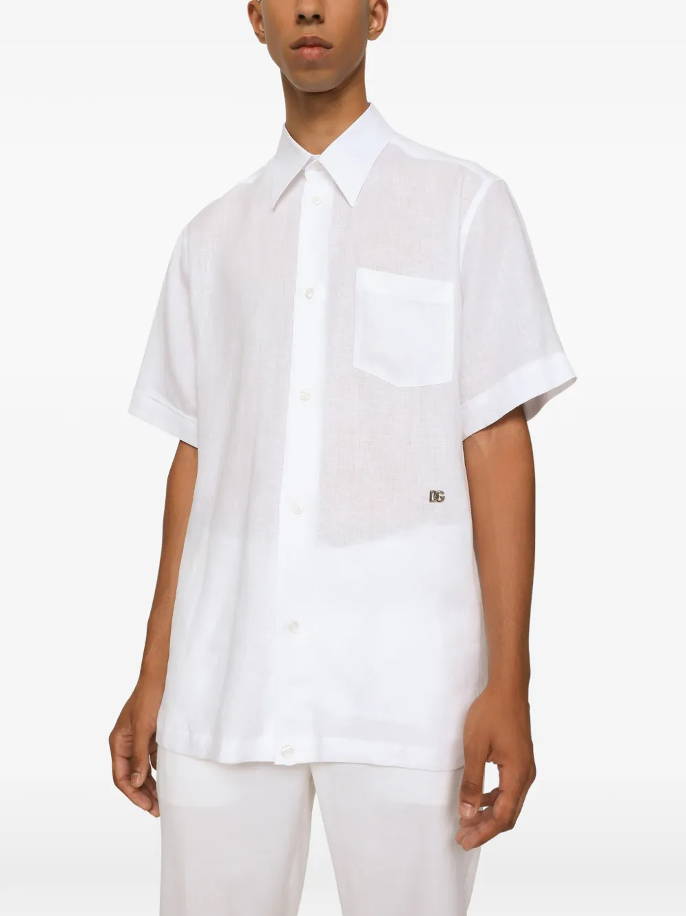 Dolce & Gabbana Overhemd met hardware en zak Wit