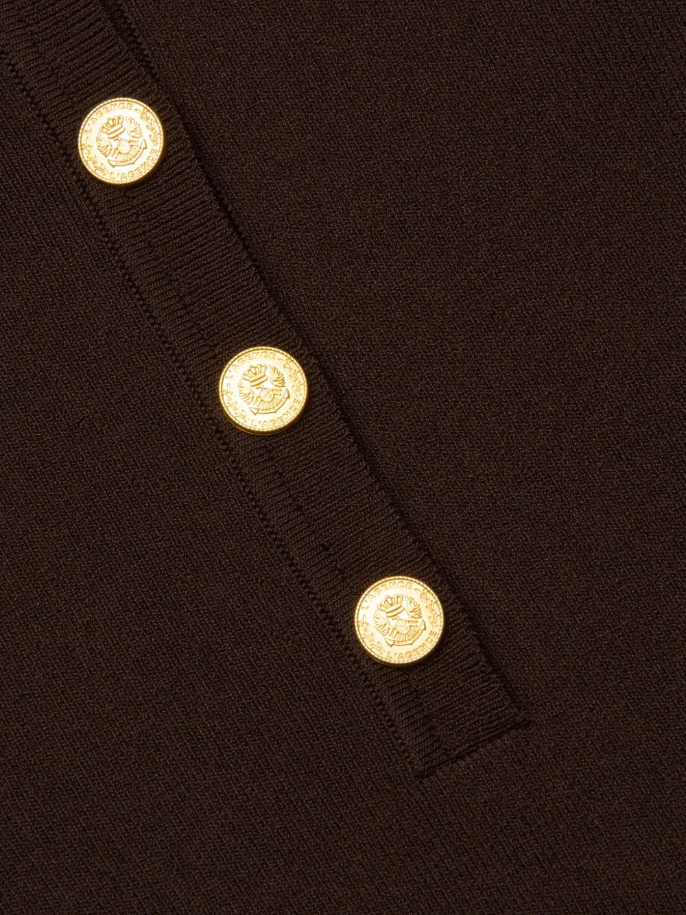  L'agence Buttoned Polo Top - Brown 