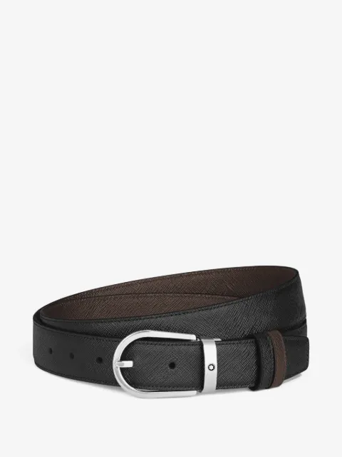 Montblanc horseshoe-pin-buckle leather belt