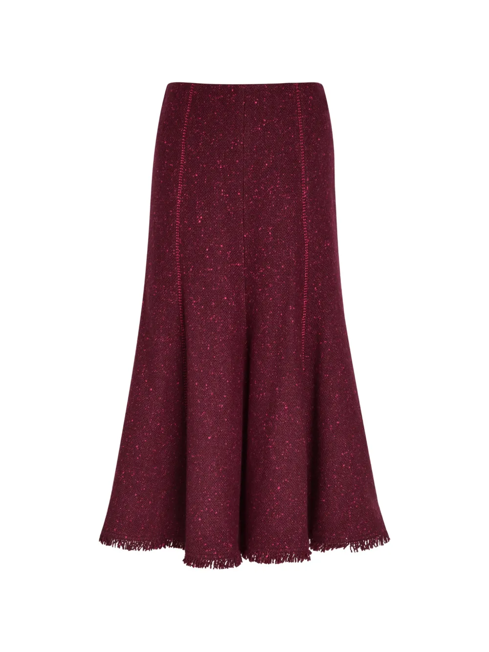 Gabriela Hearst Amy fringed panelled midi skirt - Rosso