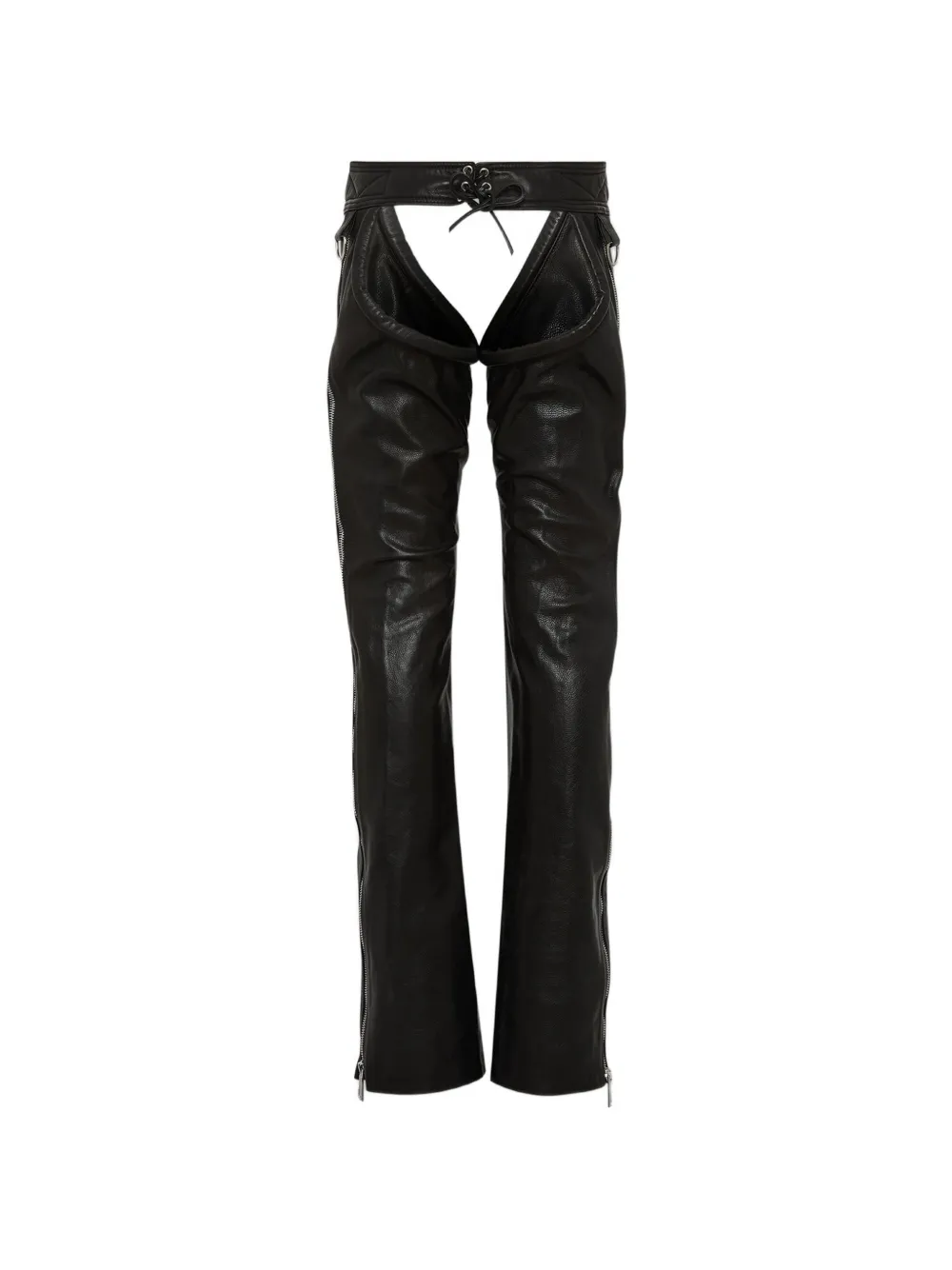 DSQUARED2 Leren broek met gespriem Zwart