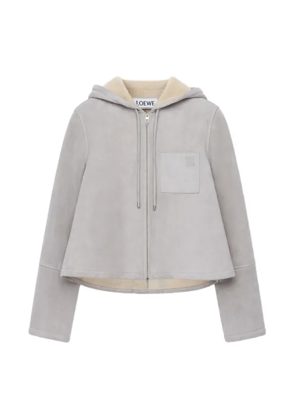 LOEWE logo-detail Hooded Jacket | Grey | FARFETCH