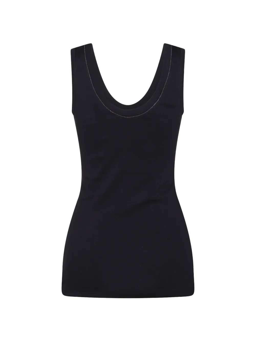  Brunello Cucinelli U-neck Top - Black 