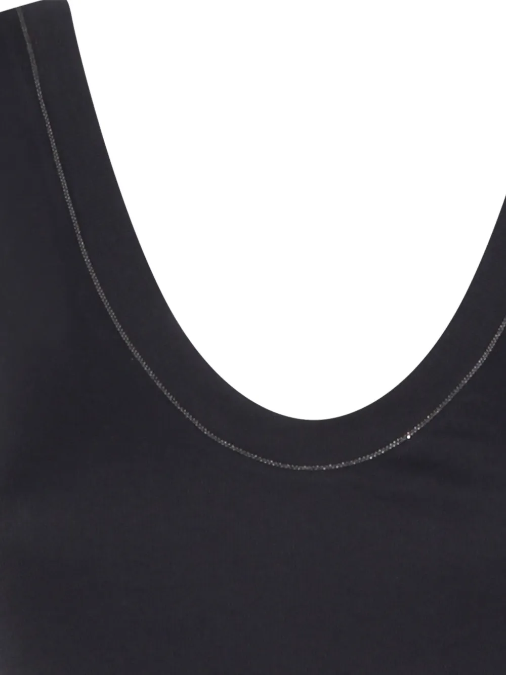  Brunello Cucinelli U-neck Top - Black 