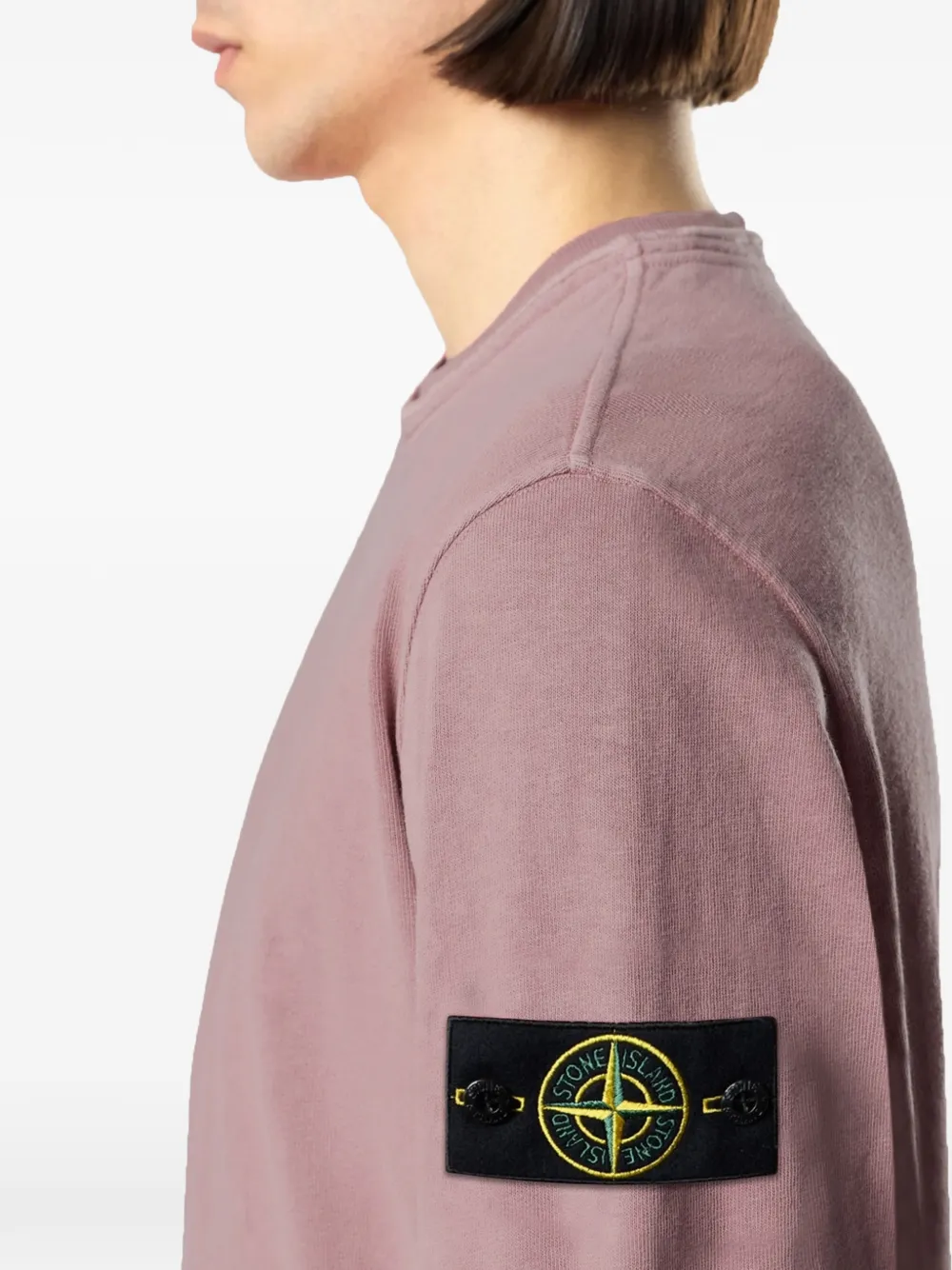 Stone Island Sweater met logopatch Paars