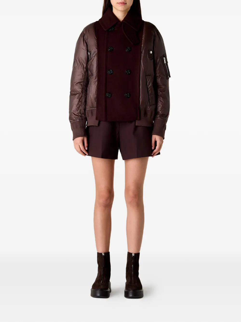 sacai Donsjack met knopen Bruin