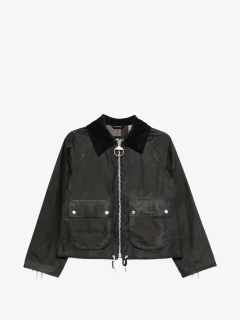 Barbour corduroy-collar waxed jacket