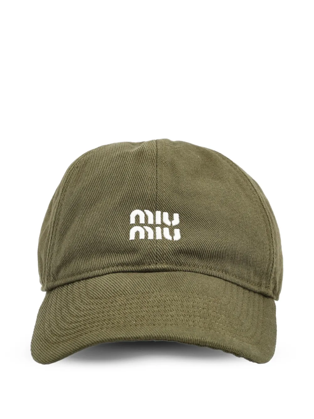 Miu Miu embroidered-logo baseball cap - Verde