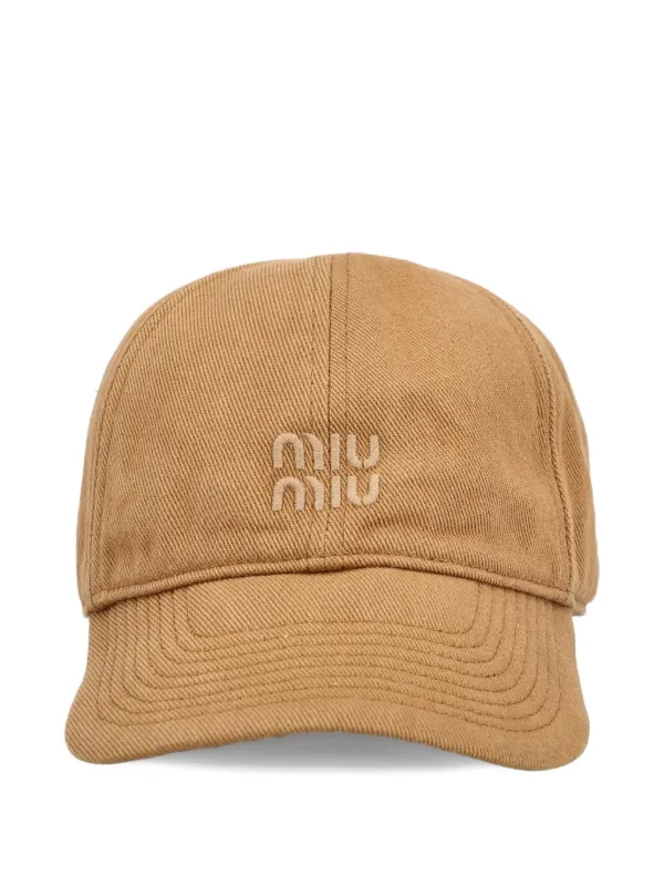 Miu Miu ロゴ キャップ | ニュートラル | FARFETCH JP
