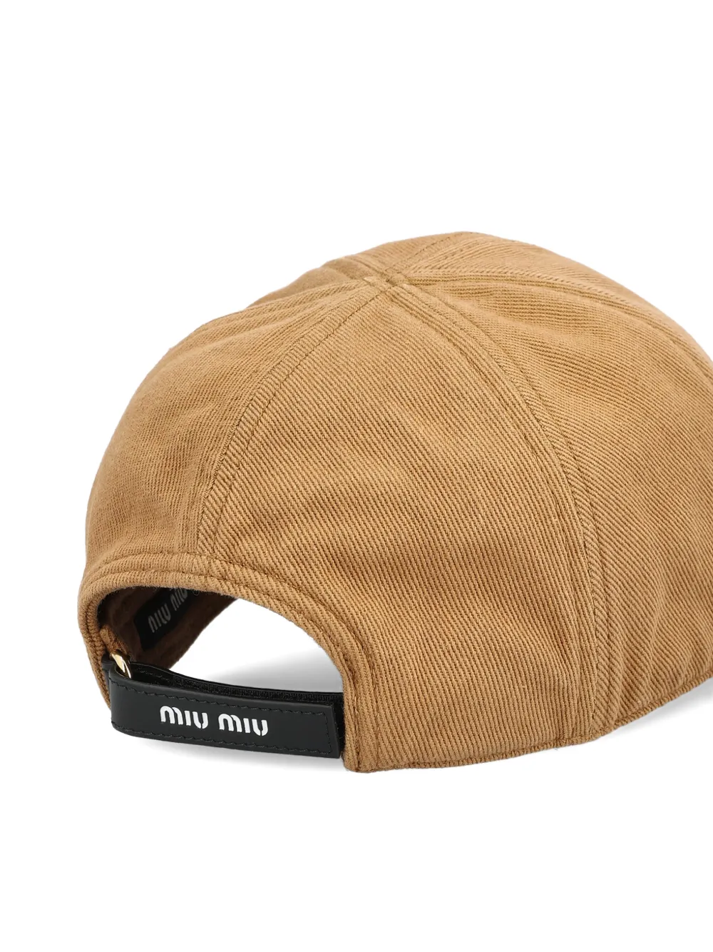 Miu Honkbalpet met geborduurd logo Beige