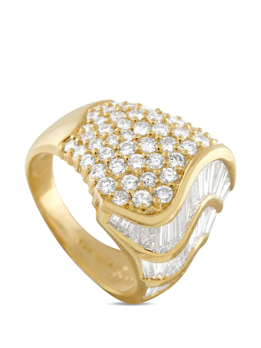 LB Exclusive 18k yellow gold diamond baguette ring