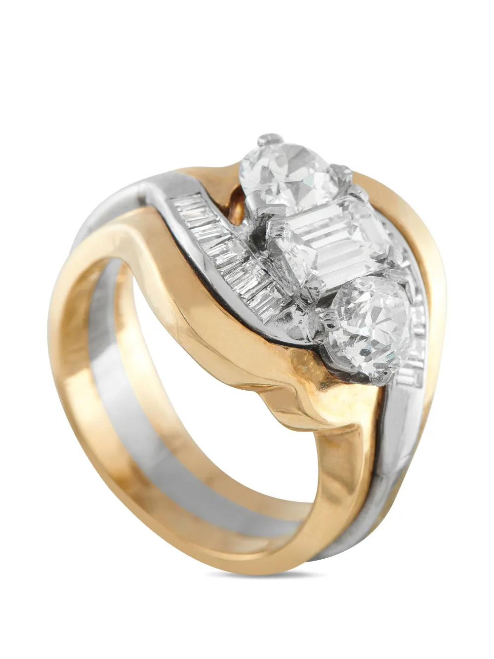 LB Exclusive 14k yellow gold emerald-cut diamond ring - Oro