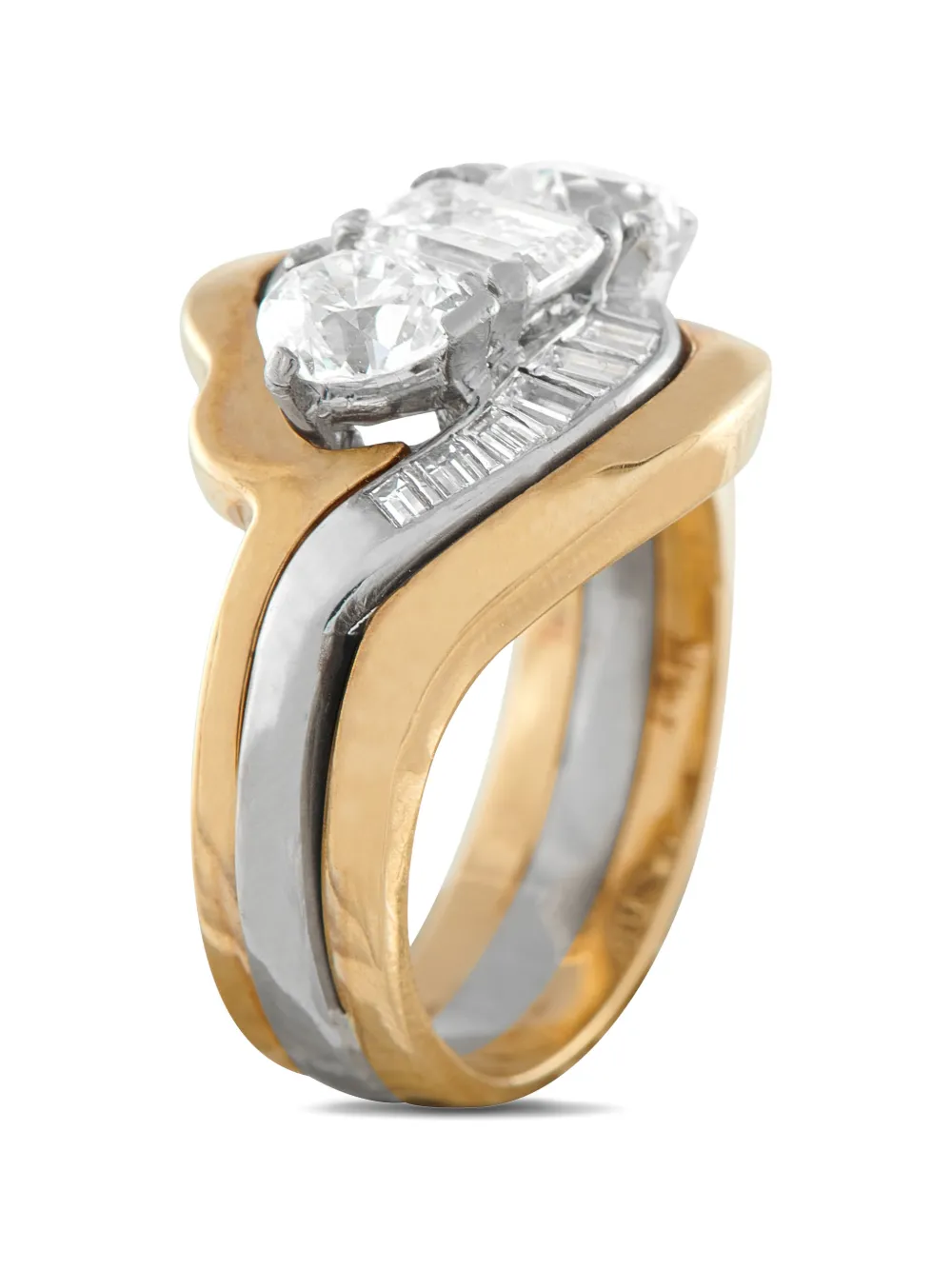 LB Exclusive 14k yellow gold emerald-cut diamond ring - Oro