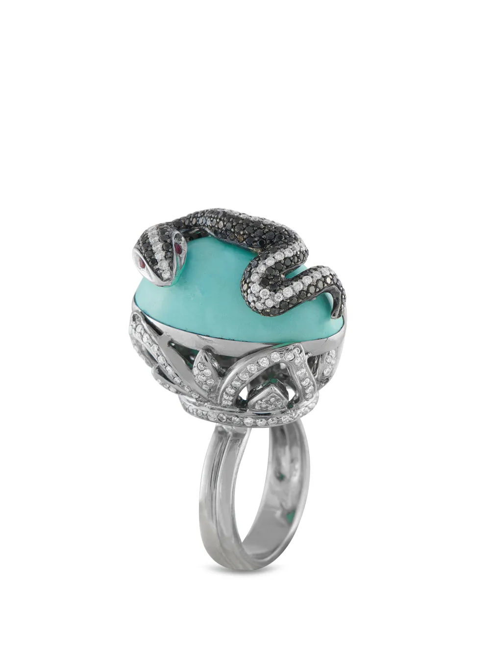 Turquoise Diamond Snake Ring