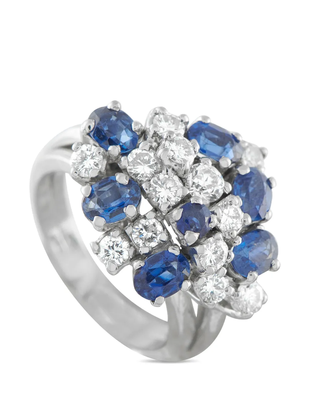 LB Exclusive 18k white gold diamond sapphire ring - Argento