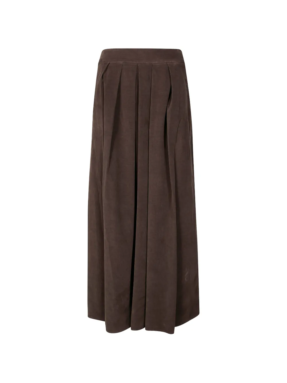 HOMEWARD pleated corduroy long skirt - Marrone