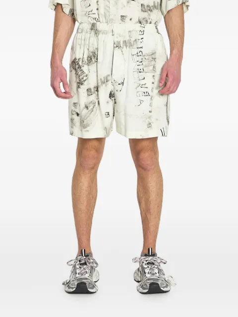 Balenciaga elastic-waist print pyjamas shorts