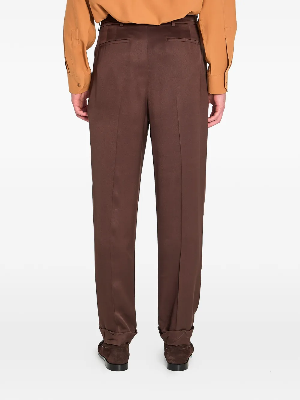 Saint Laurent Plooibroek met ceintuur Bruin
