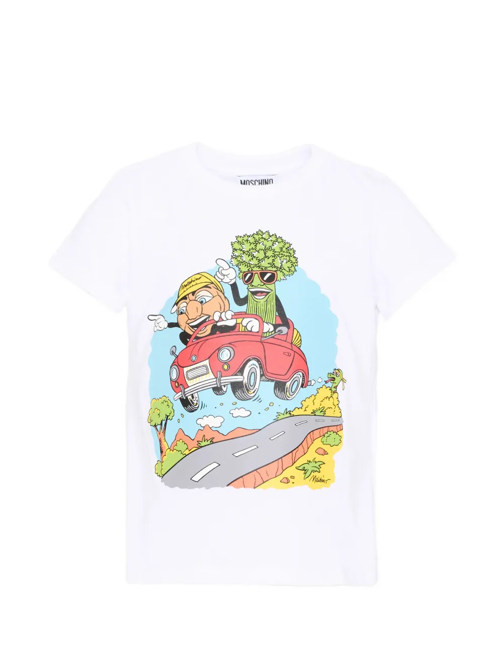 Moschino Kids print-detail short-sleeve T-shirt - Bianco