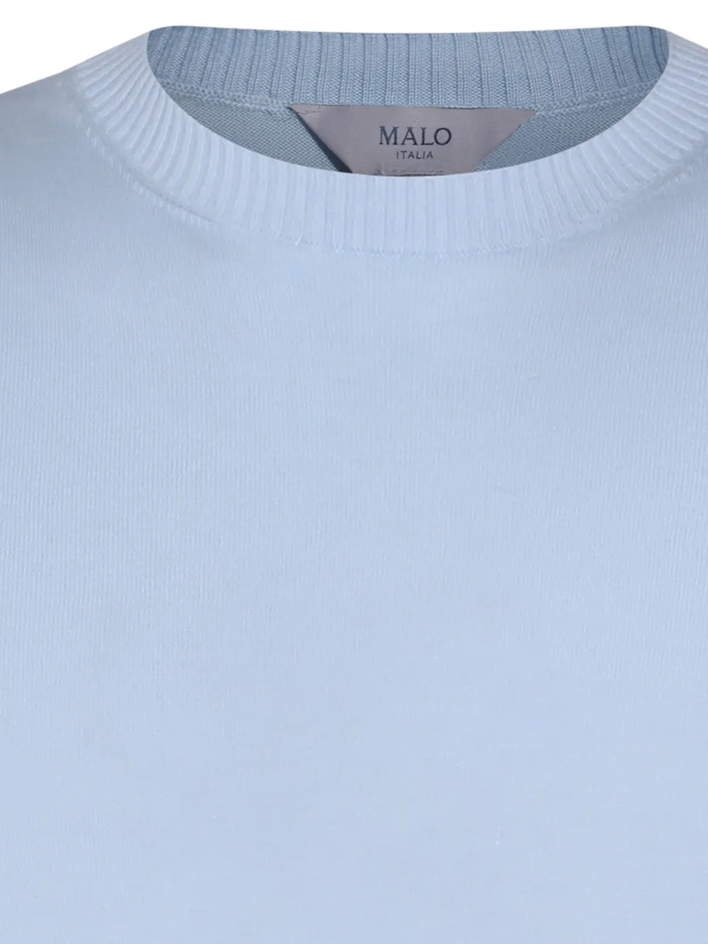 Malo Geribbeld T-shirt Blauw