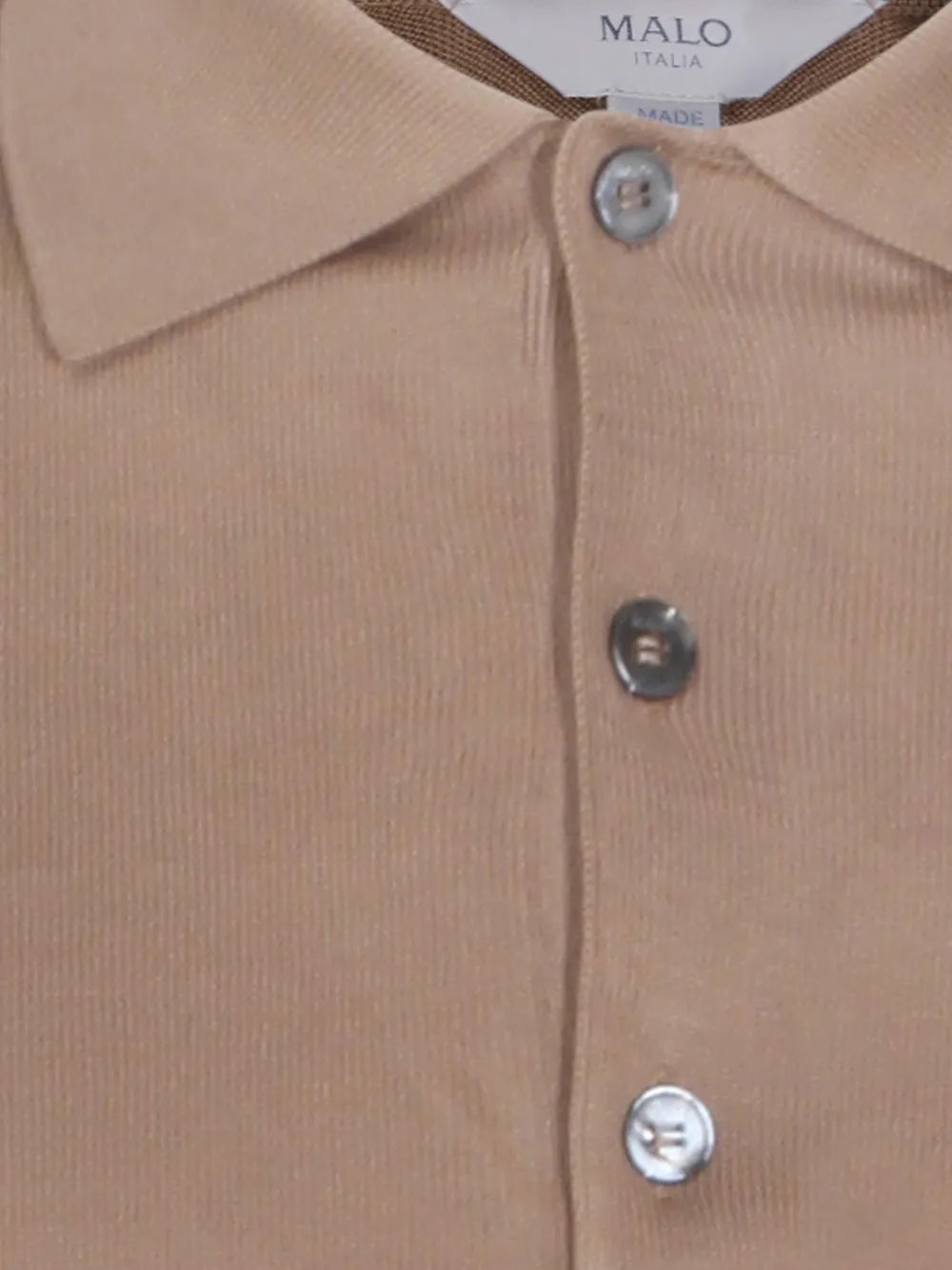Malo Poloshirt met lange mouwen Bruin