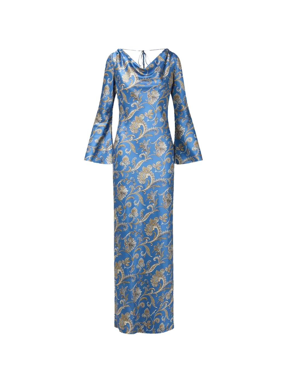 Veronica Beard Ember bell sleeve floral maxi dress - Blu