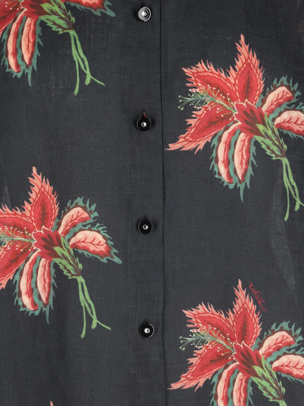 Valentino Garavani Overhemd met bloemenprint Zwart