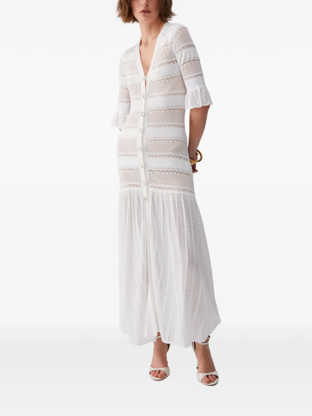  Liu Jo Openwork Maxi Dress - White 