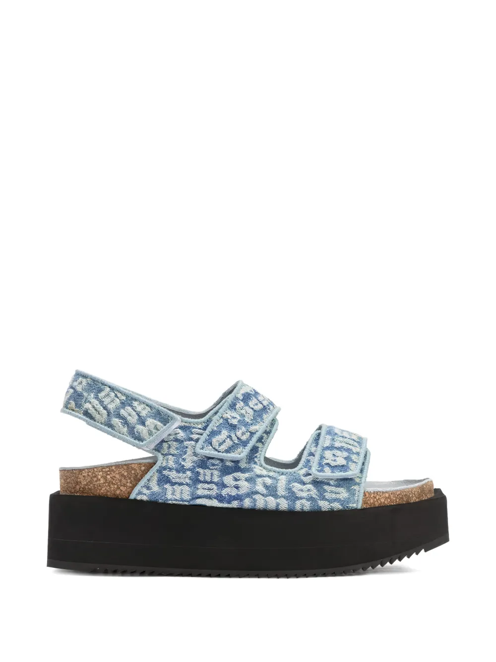Palm Angels birk platform sandals Blauw