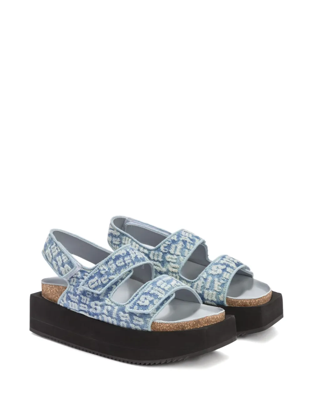 Palm Angels birk platform sandals Blauw