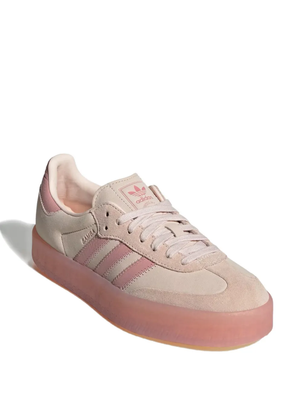 adidas Sambae gestreepte sneakers met plateauzool Beige