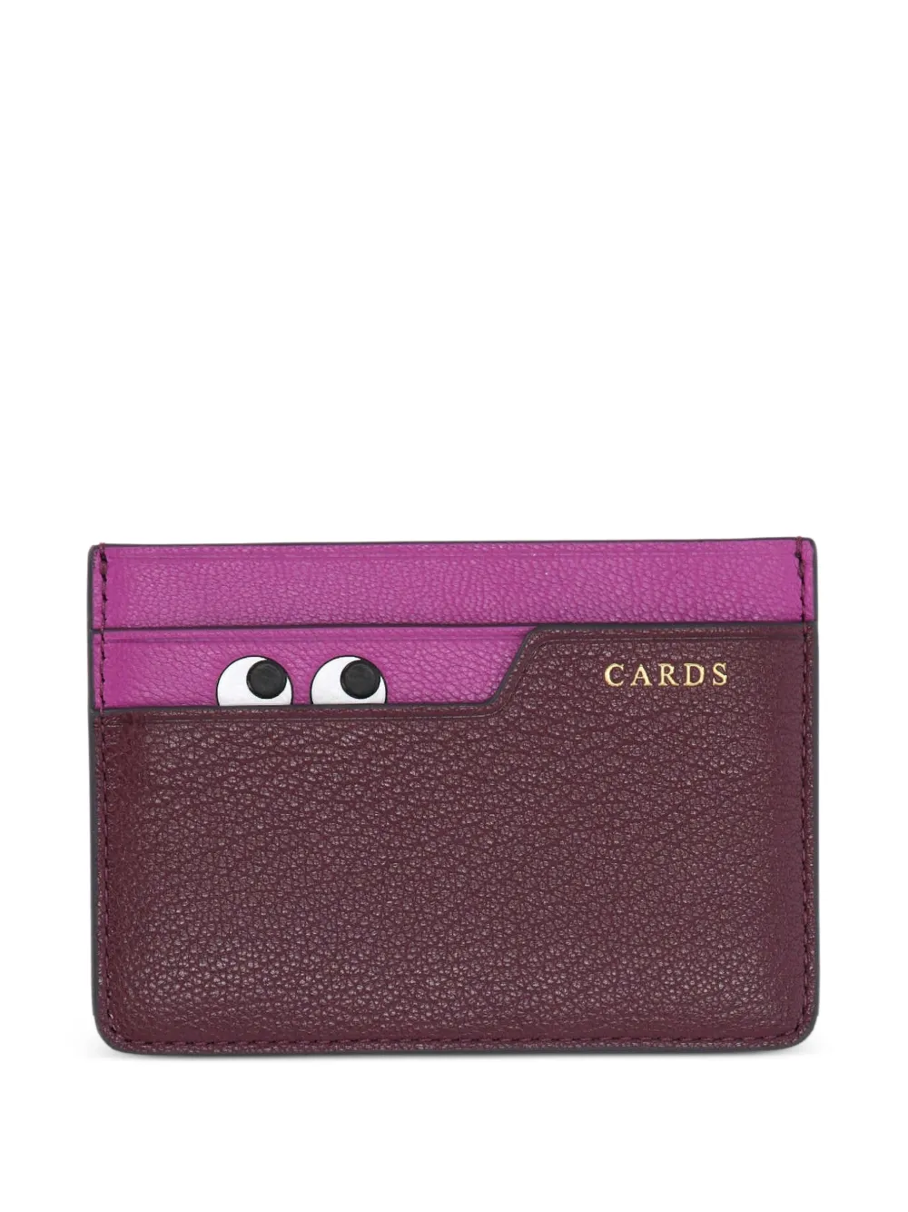 Anya Hindmarch Peeping Eyes Card Case In Burgundy
