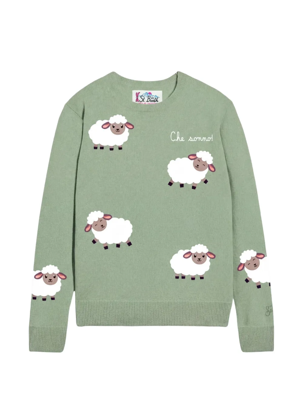 MC2 Saint Barth Kids Trui met geborduurd schaap-patroon Groen