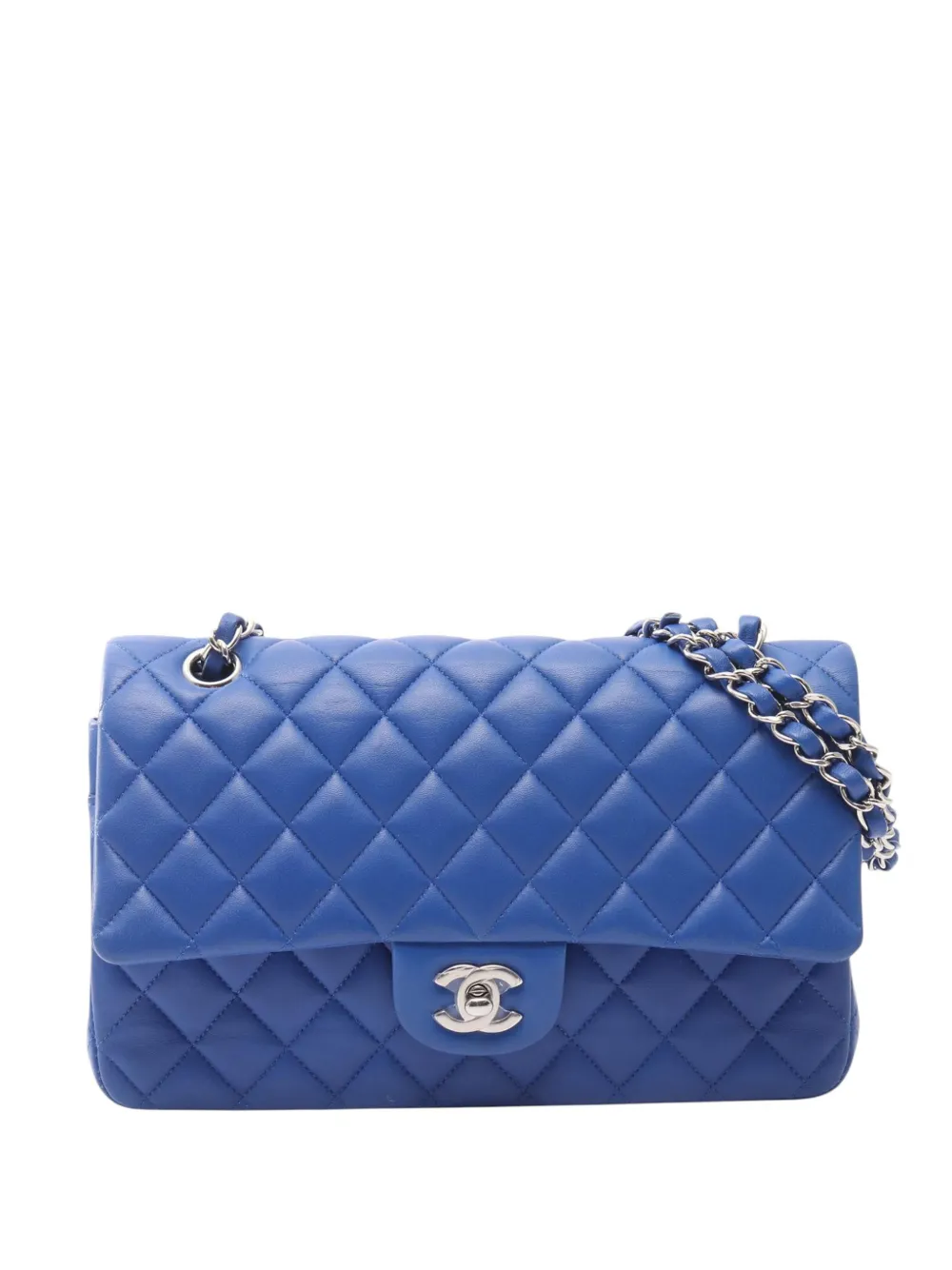 CHANEL Pre-Owned 2019 Medium Classic Lambskin Double Flap shoulder bag - Blu