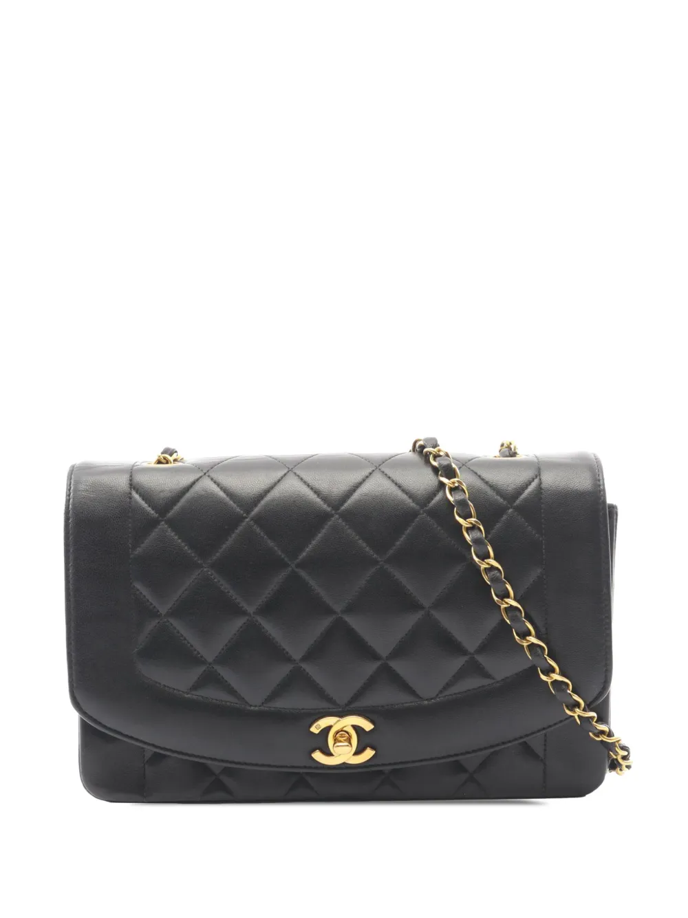 CHANEL Pre-Owned 1994-1996 Medium Lambskin Diana Flap shoulder bag - Nero