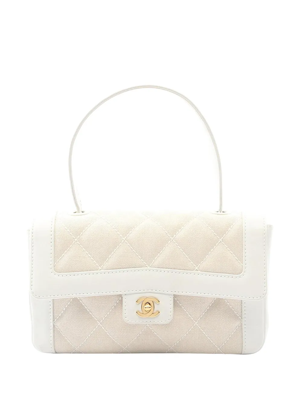 CHANEL Pre-Owned 2004-2005 Quilted Canvas Wild Stitch Top Handle Flap handbag - Marrone