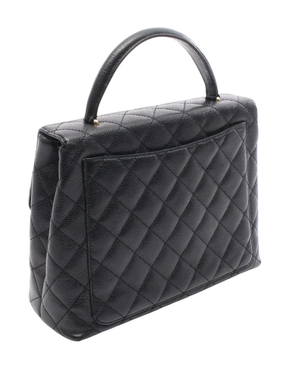 2002-2003 Cc Quilted Caviar Kelly Top Handle Bag Handbag