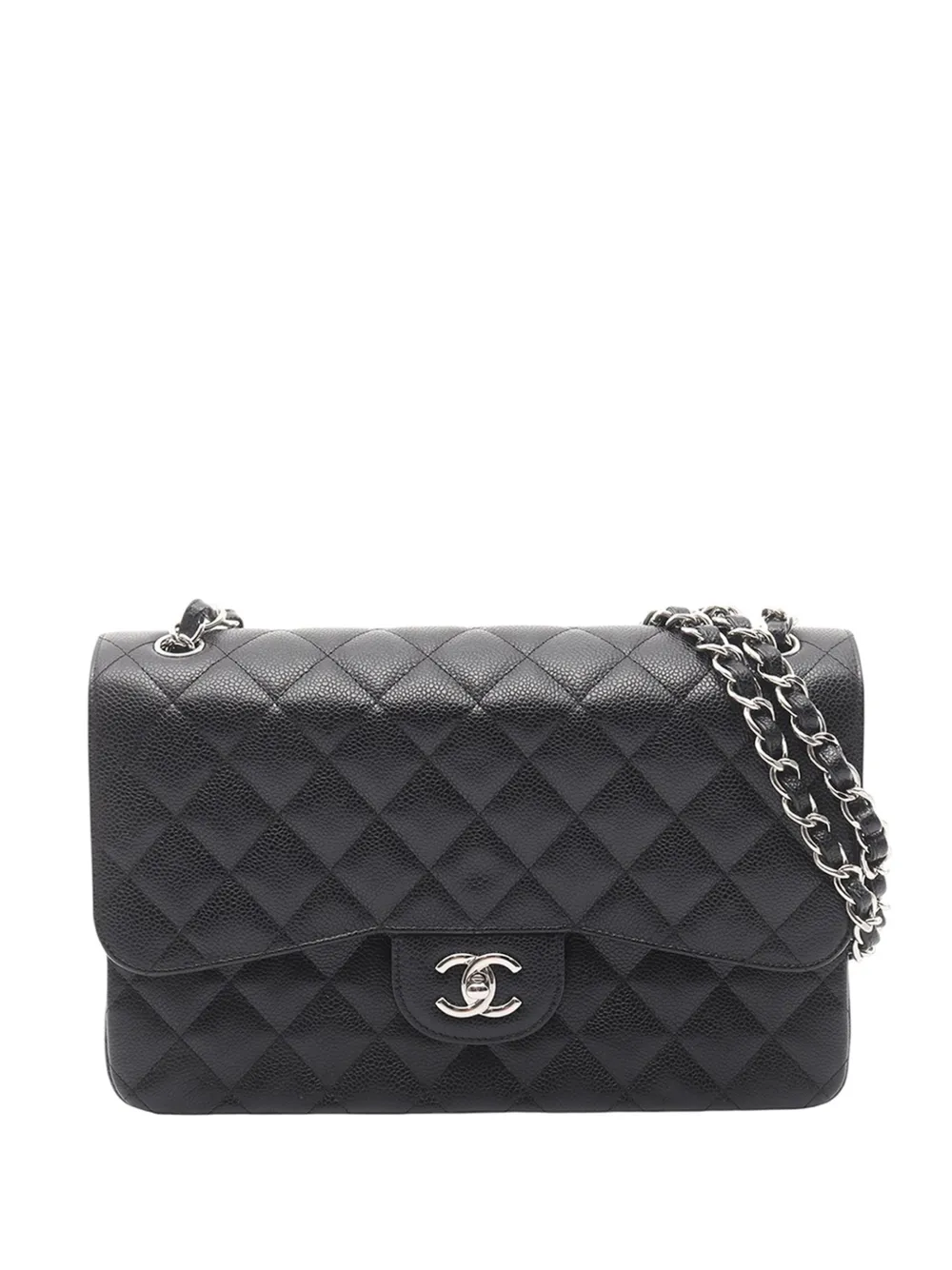 CHANEL Pre-Owned 2014-2015 Jumbo Classic Caviar Double Flap shoulder bag - Nero
