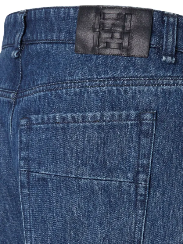 FENDI レザーパッチ ジーンズ | ブルー | FARFETCH JP