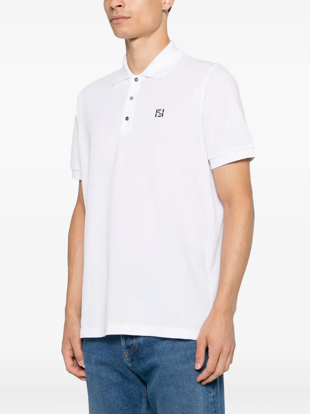FENDI Poloshirt met logo Wit