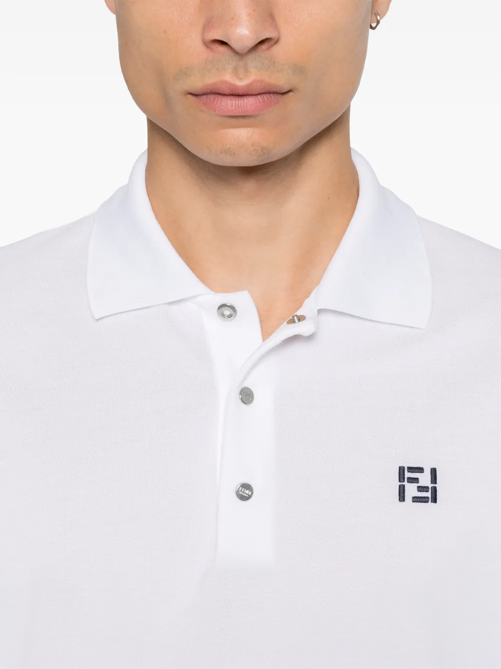 FENDI Poloshirt met logo Wit