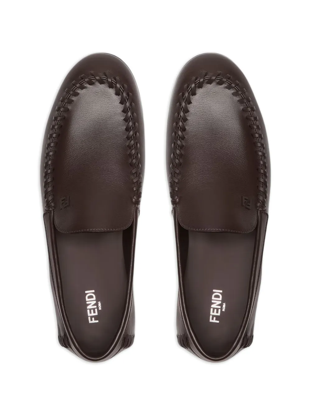 FENDI Loafers met stiksels Bruin