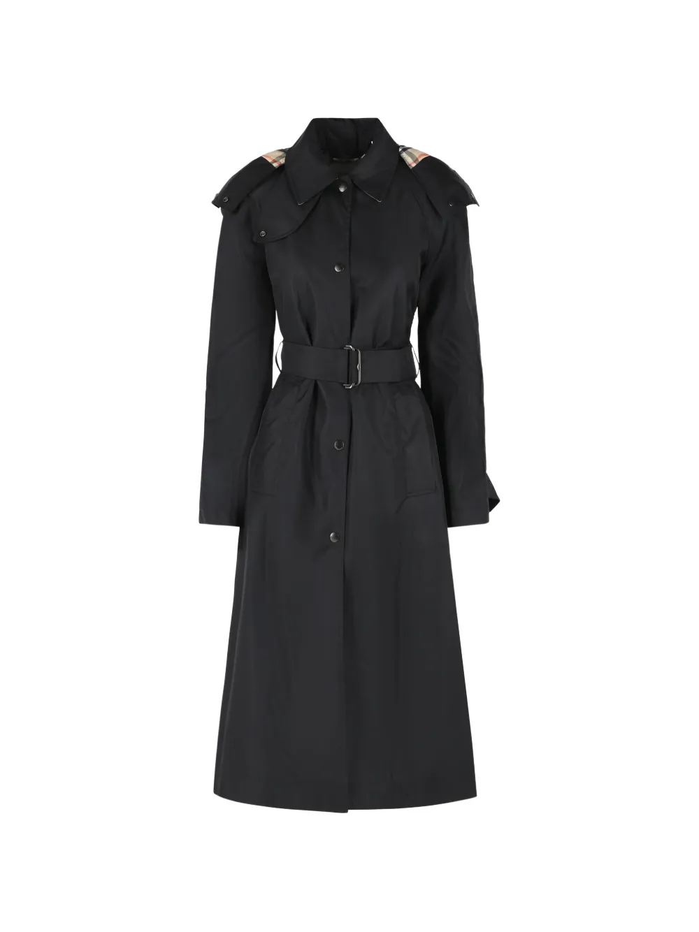 Burberry detachable-hood belted car coat - Nero
