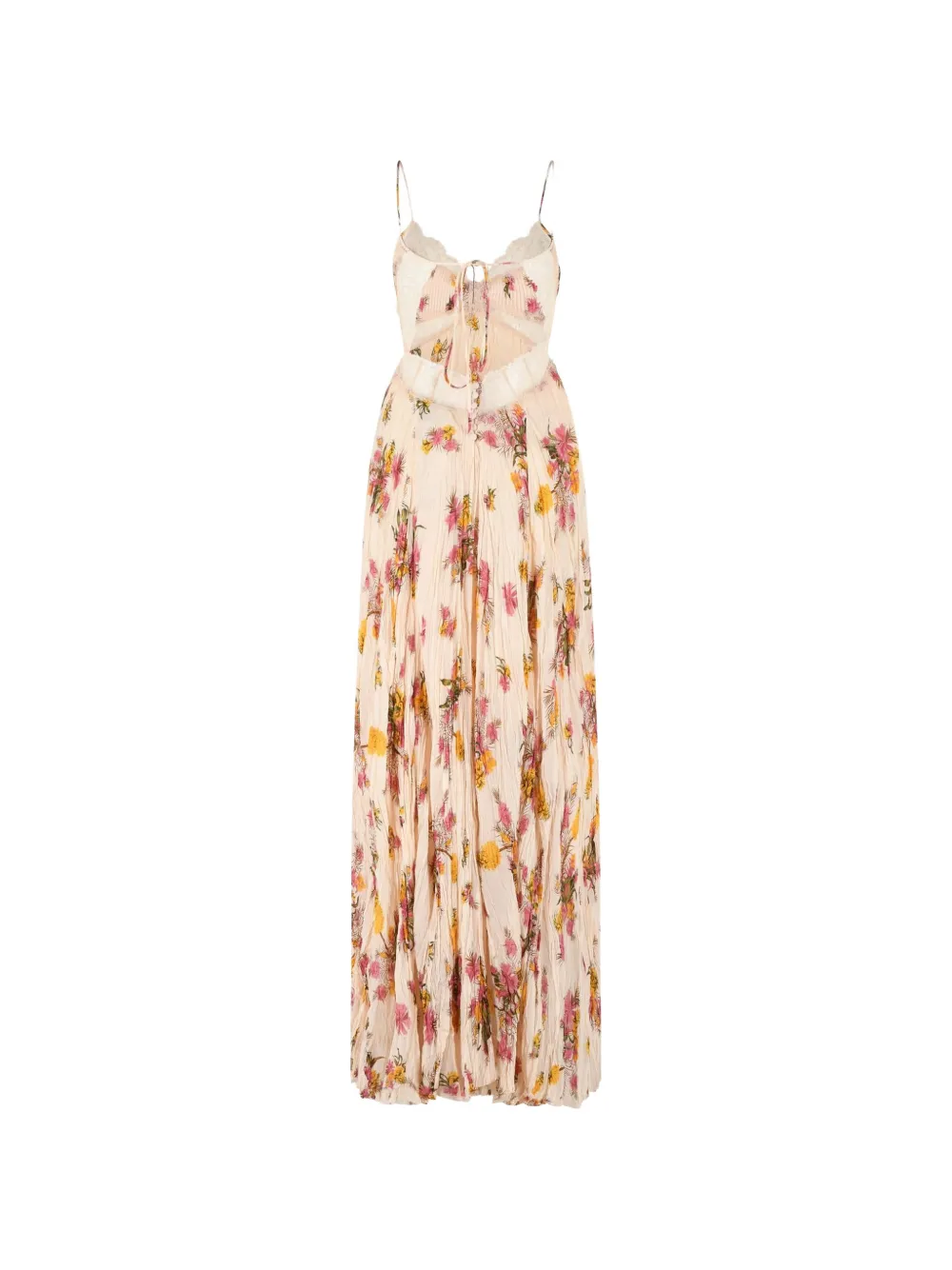 Blumarine Mouwloze jurk met bloemen Beige