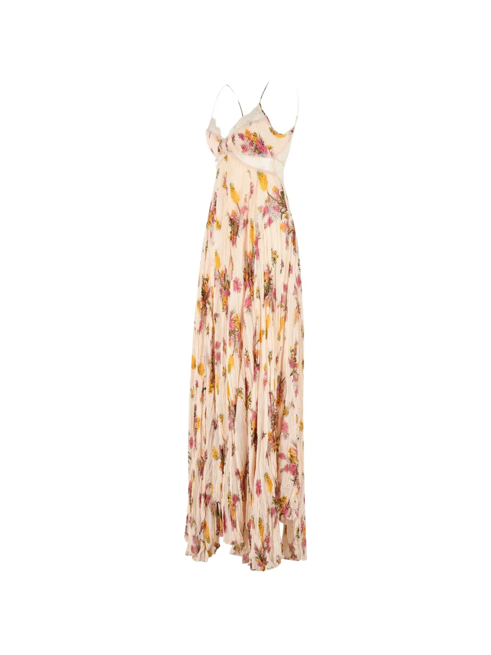 Blumarine Mouwloze jurk met bloemen Beige